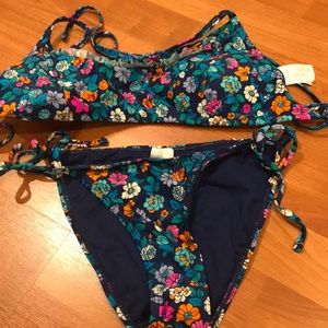 Floral bathing suit.
